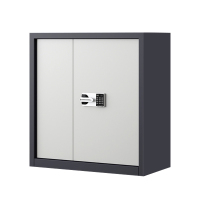 湘渭指纹电子保密柜钢制密码文件柜档案柜矮柜资料柜办公柜 单节灰白:国保锁