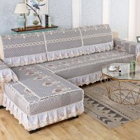 家柏饰(CORATED)沙发垫四季通用坐垫靠背垫北欧简约布艺沙发套罩防滑全包盖布 伊利亚灰 90*210