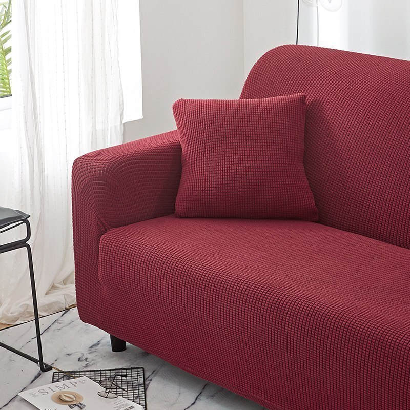 沙发套全包卍能全盖沙发罩四季沙发垫现代简约客厅通用弹力布艺 拉菲红 S[单人位长90-140cm内]