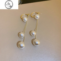 JiMi珍珠流苏耳钉适合夏天耳环轻奢高级感耳饰2023年新款潮耳坠女