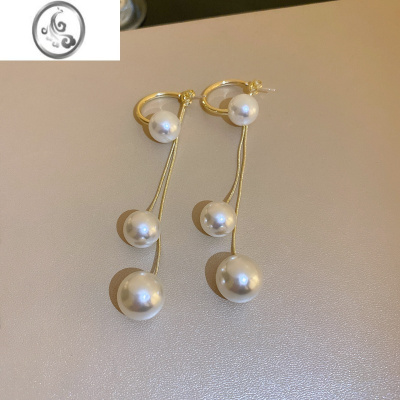 JiMi珍珠流苏耳钉适合夏天耳环轻奢高级感耳饰2023年新款潮耳坠女