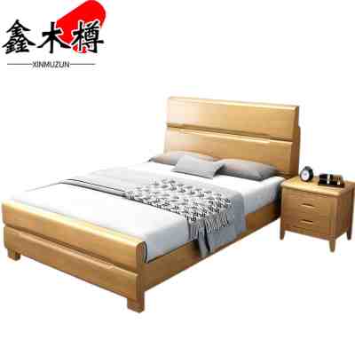 鑫木樽床+床头柜120cm套