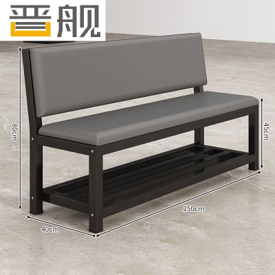 晋舰长条凳软包沙发换鞋凳等候靠背休息区长条椅子150*45*80cm双层