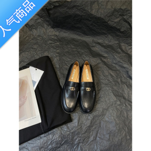 SUNTEK英伦小皮鞋日系百搭粗跟单鞋高级感时尚黑色乐福鞋2023夏秋女鞋子