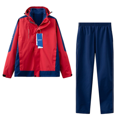 安居先森2268三合一冲锋衣裤套装男女同款 红色