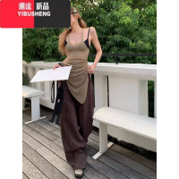 YIBUSHENG沙丘废土风吊带背心连衣裙女季欧美式性感修身显瘦辣妹包臀裙子