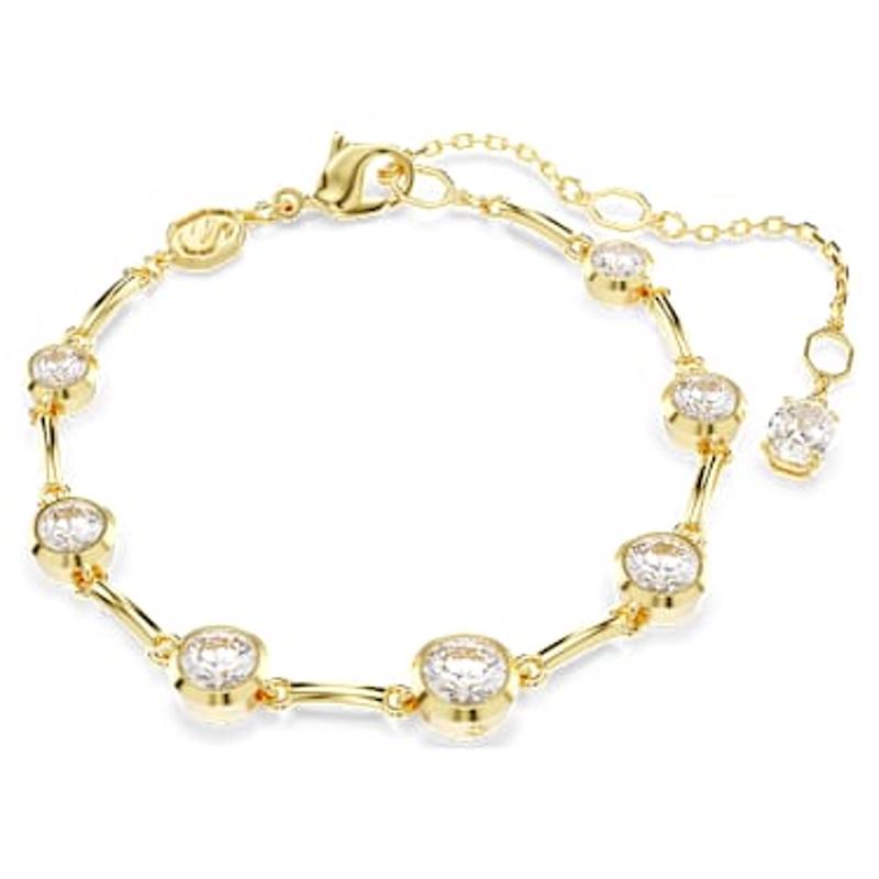 Swarovski施华洛世奇优雅简约手链七颗锆石可调节金色镀层女士手