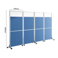 苏宁 质凡 办公室屏风隔断活动挡板可折叠移动(板式+玻璃)/ZF-GD008/1.2米宽*2.0米高