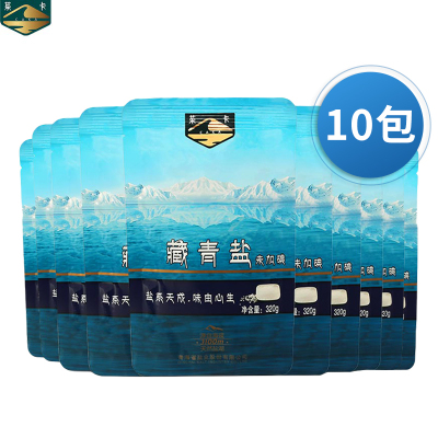 茶卡藏青盐10袋*320g未加碘无抗结剂湖盐无碘盐湖盐自然结晶食用盐细盐320g