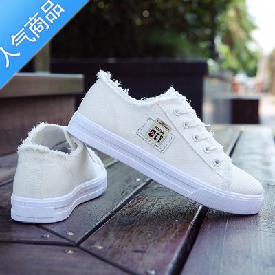 SUNTEK小白鞋子女学生百搭2023年夏季新款ins潮韩版平底低帮帆布鞋