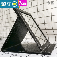 敬平折叠化妆镜大号台式梳妆镜高清便携小镜子书桌宿舍客厅随身镜子女 [黑鄂小号包边款]折叠化妆镜便携式用镜