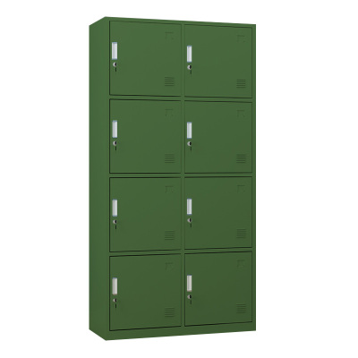 东升顺铁皮更衣柜宿舍储物柜钢制内务柜制式绿皮衣帽柜绿色8门更衣