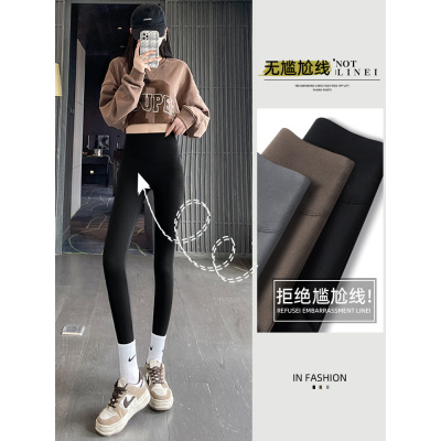 鲨鱼裤女外穿新款春秋薄款高腰收腹提臀健身瑜伽裤黑色打底裤