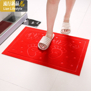 卫生间地垫吸水垫防滑垫厨房垫子玄关入户进口蹭土脚垫 三维工匠地毯 红色 45*70cm