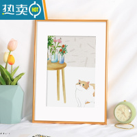 敬平简约铝合金相框挂墙画框装裱窄边A4a3海报4开8k拼图20寸16金属架 圆面款-轻奢金 30寸挂墙[可放50.2*7
