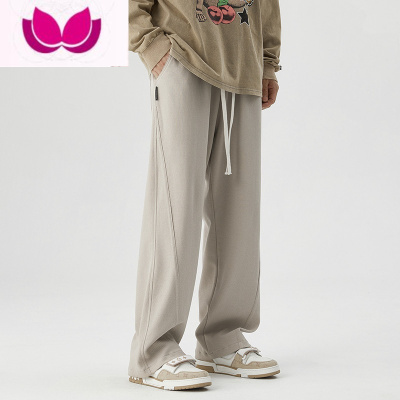 七斓裤子男款夏季薄款阔腿潮牌宽松直筒长裤美式高街休闲运动卫裤