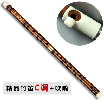 笛子助吹器吹嘴精品双节竹笛CDEFG调横笛子炎初学零基础送助吹神器精品竹笛C调+吹嘴