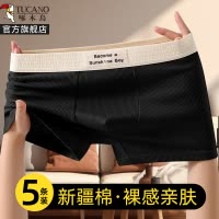 啄木鸟2025新款男士内裤男款纯棉抗菌四角裤青年无痕透气四角裤衩