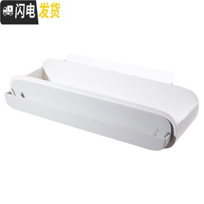 三维工匠卫生间置物架三角免打孔浴室壁挂洗手间化妆品洗漱用品墙上收纳架 白色长方形浴室置物架