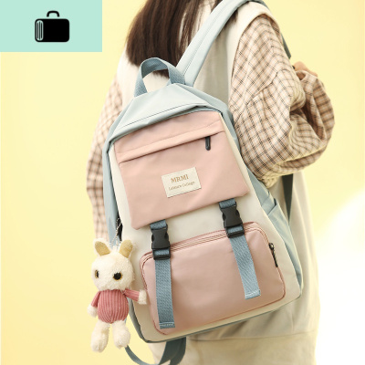 ins书包女韩版高中原宿ulzzang初中生中学生简约百搭大容量双肩包NEW LAKE