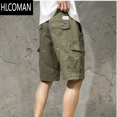 HLCOMAN夏季迷彩工装短裤男潮牌潮流运动工作中裤宽松五分休闲裤薄款