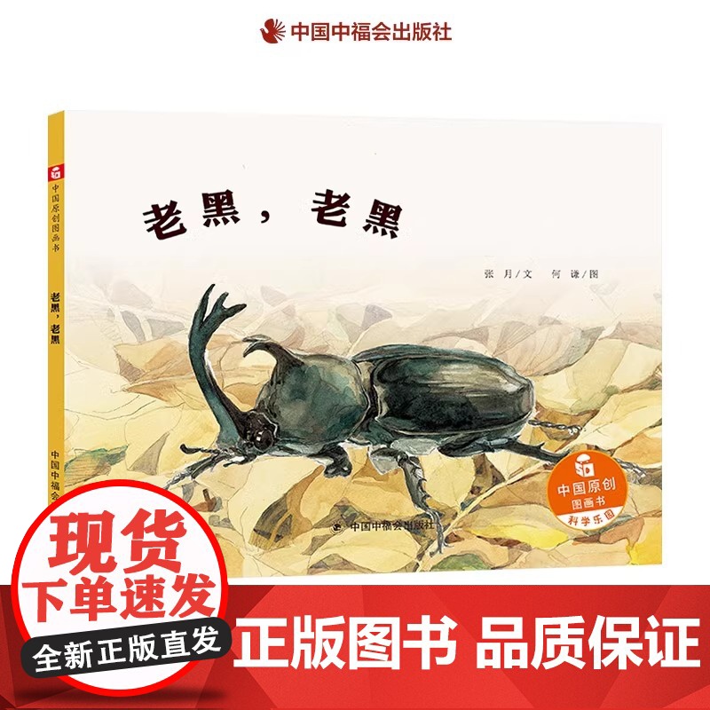 老黑老黑精装绘本一本讲述昆虫故事的科学图画书观察昆虫了解动物的智慧自然和社会主题适合3岁4岁5岁6岁亲子阅读中福会正版童