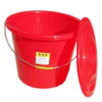 塑料桶手提 带盖 圆桶红耐摔34# 口径25*22cm 个