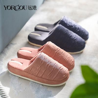 遠港包头棉拖鞋女款秋冬季居家用室内保暖加绒厚底冬天男防滑拖鞋