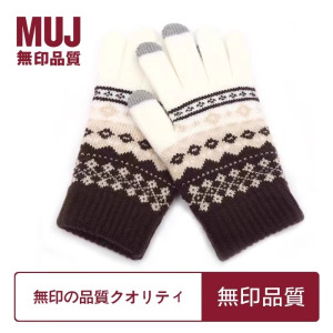 日系羊绒手套触屏保暖加绒加厚秋冬男女防寒骑行羊毛针织手套