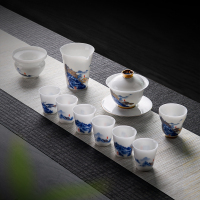 MULTIPOTENT整套功夫茶具套装黄旭东大师作品冰晶玉(高山流水)11头盖碗套组