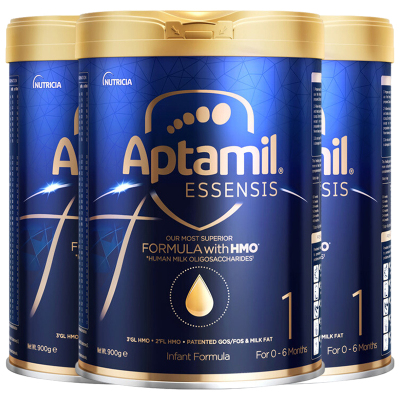 [3罐装]Aptamil香港原装进口爱他美奇迹蓝罐1段0-6个月HMO婴幼儿配方奶粉900g