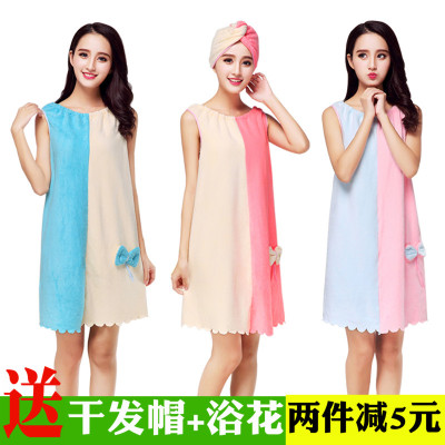可穿女成人超强吸水纯棉全棉可穿浴裙柔软性感韩版可爱大浴巾