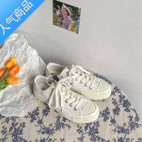 SUNTEK女鞋子潮鞋白色帆布鞋女百搭复古复刻板鞋街拍ins低帮小白鞋