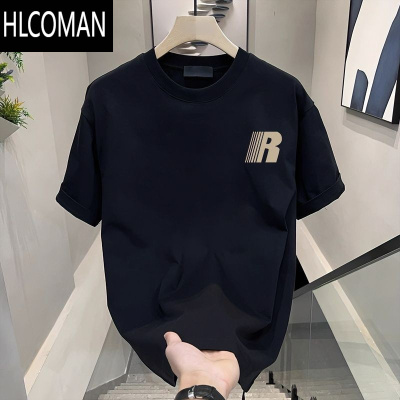 HLCOMAN韩版简约休闲男士短袖t恤夏季新款半袖体恤宽松百搭圆领上衣t