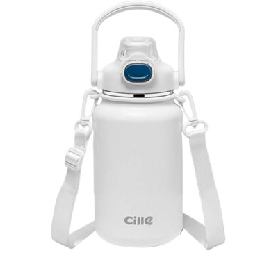 希乐保温杯1.3L大容量不锈钢吸管雪球白XB-22138