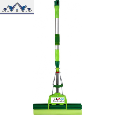 38厚不锈钢伸缩滚轮挤水拖把胶棉拖把免手洗吸水海绵拖把地拖拖布 三维工匠