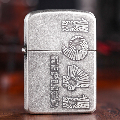 美国ZIPPO打火机芝宝正版1941复刻黑冰数字古银浮雕历史古银浮雕历史