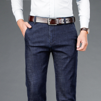 金盾(KIN DON)正品秋冬季牛仔裤男宽松直筒高端天丝长裤子男士冰丝男裤