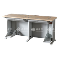 鑫星奈 XXN4012420 隐藏式翻转电脑桌培训桌教室机房多媒体学习桌办公桌C款双人位