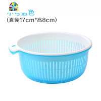 大号椭圆双层沥水篮塑料洗水果蔬菜篮子多用厨房洗菜淘菜盆套 FENGHOU 圆形蓝白洗菜篮洗菜篮