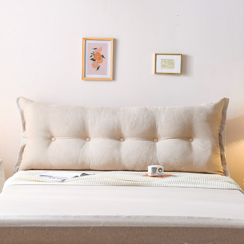 天山柔绒面双人床头靠垫软包