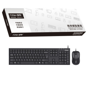 富勒fuhlen L618S商务办公有线键鼠套装 (计价单位:套)黑色