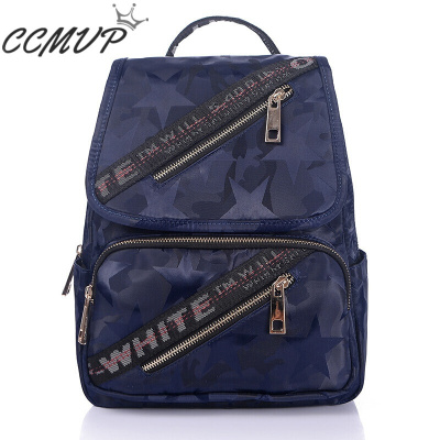 CCMVP2018新款双肩包休闲学生背包开学季休闲书包大容量印花字母包包默认颜色