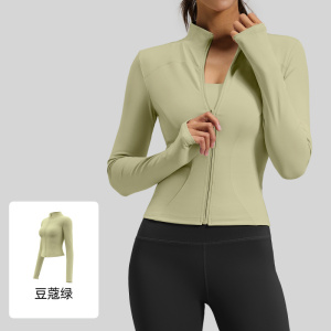 立领瑜伽服外套跑步骑行运动显瘦弹力健身瑜伽上衣女