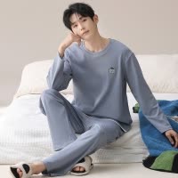 啄木鸟春秋男款睡衣秋冬款长袖纯棉家居服2025新款男士大码青少年
