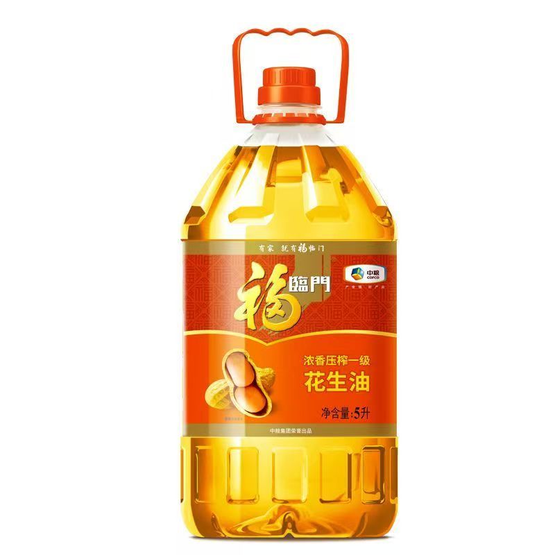 中粮福临门浓香压榨一级花生油5L家用食用油 1桶