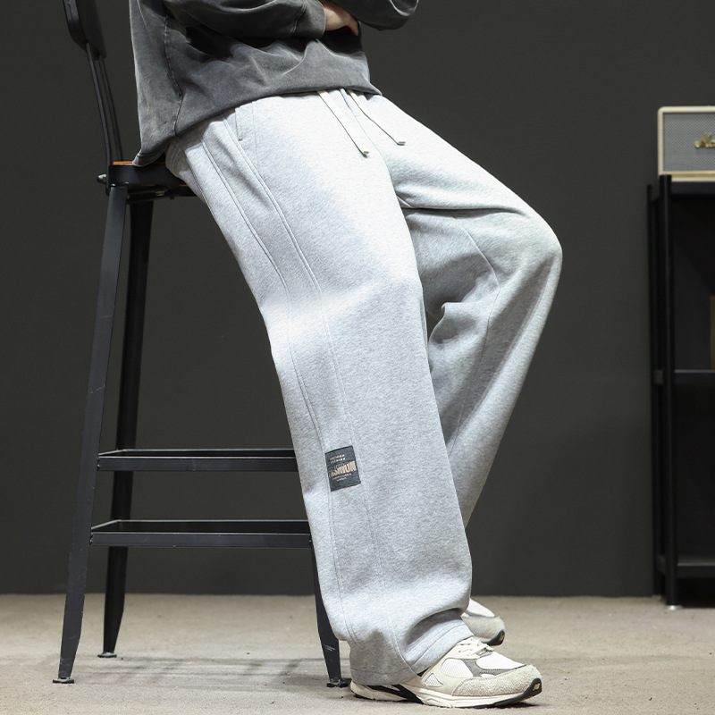 男士休闲裤新款加绒百搭宽松拖地裤男时尚青年户外保暖秋冬款