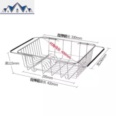 厨房不锈钢沥水置物架水池收纳洗菜盆水沥水碗碟盘子蔬菜框碗架 三维工匠