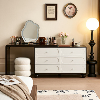 全友家居斗柜美式家具卧室客厅靠墙可伸缩储物收纳柜梳妆台柜一体