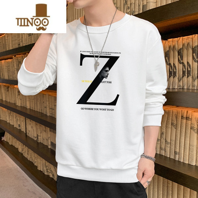 YANXU卫衣男士长袖t恤2023新款潮牌宽松休闲百搭国潮美式上衣服